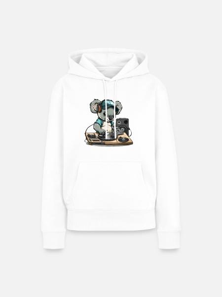 Koala-Beats - Frauen Premium Bio Hoodie - Weiß