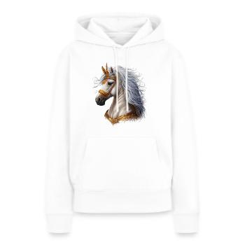 Königliches Ross - Frauen Premium Bio Hoodie - Weiß - Vorne - Julia (174cm)