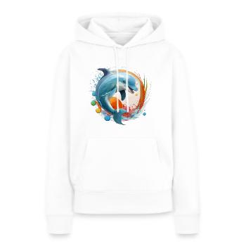 Spritziger Spaß - Frauen Premium Bio Hoodie - Weiß - Vorne - Julia (174cm)