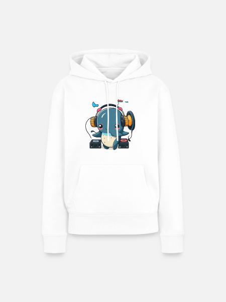Wal-Beats - Frauen Premium Bio Hoodie - Weiß