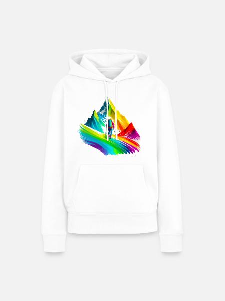 Bergsteigen, Wandern - Frauen Premium Bio Hoodie - Weiß