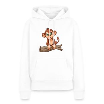 Cartoon Affe - Cartoon Look Monkey - Women’s Premium Organic Hoodie - white - Front - Julia (174cm)