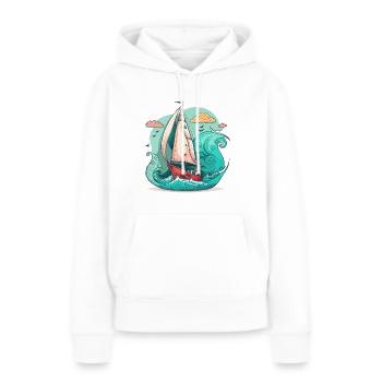 Der Seefahrer - Frauen Premium Bio Hoodie - Weiß - Vorne - Julia (174cm)