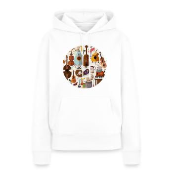 Die Instrumental-Crew - Frauen Premium Bio Hoodie - Weiß - Vorne - Julia (174cm)