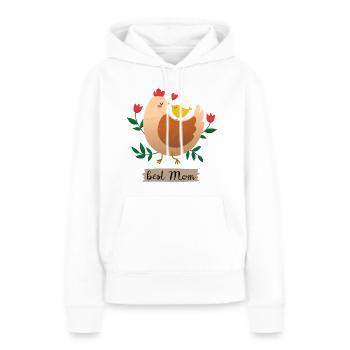 meilleur maman maman poulet avec poussin - Sweat à capuche Premium bio Femme - blanc - Devant - Julia (174cm)