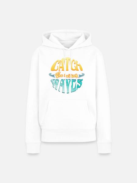 Surfen und CatchTheWaves - Frauen Premium Bio Hoodie - Weiß