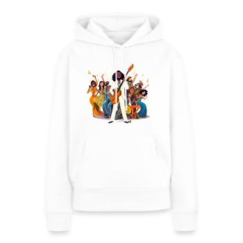Messie du jazz - Sweat à capuche Premium bio Femme - blanc - Devant - Julia (174cm)