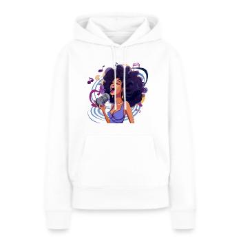 Sensation vocale - Sweat à capuche Premium bio Femme - blanc - Devant - Julia (174cm)