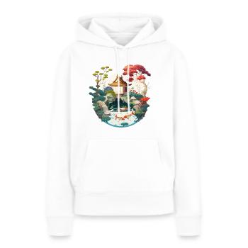 L’harmonie de la nature : un art numérique d’un - Sweat à capuche Premium bio Femme - blanc - Devant - Julia (174cm)