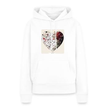 Melodien der Liebe: Ein skurriles Cartoon-Design - Frauen Premium Bio Hoodie - Weiß - Vorne - Julia (174cm)