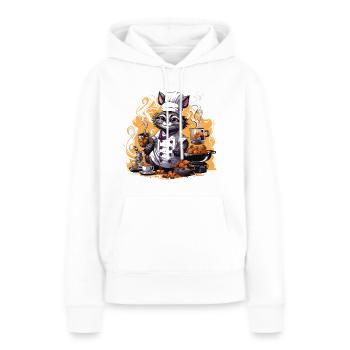 L’artiste culinaire de la caféine - Sweat à capuche Premium bio Femme - blanc - Devant - Julia (174cm)