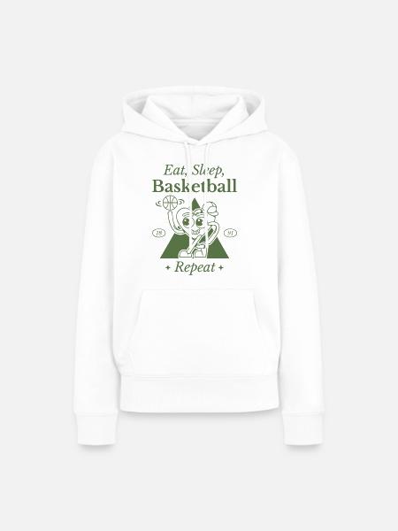 Humorvolles Basketball-Herz-Design - Frauen Premium Bio Hoodie - Weiß