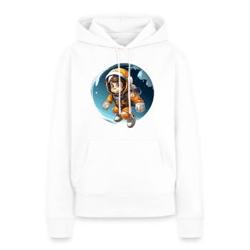 Le primate de l’espace - Sweat à capuche Premium bio Femme - blanc - Devant - Julia (174cm)