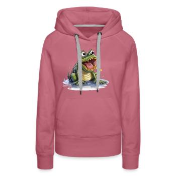 La grenouille à la langue flûtée - Sweat à capuche Premium bio Femme - mauve - Devant - Isabella (175cm)