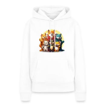 Die zum Kichern anregenden Verkleidungen - Frauen Premium Bio Hoodie - Weiß - Vorne - Julia (174cm)