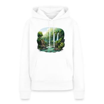 Verzaubernde Kaskaden - Frauen Premium Bio Hoodie - Weiß - Vorne - Julia (174cm)