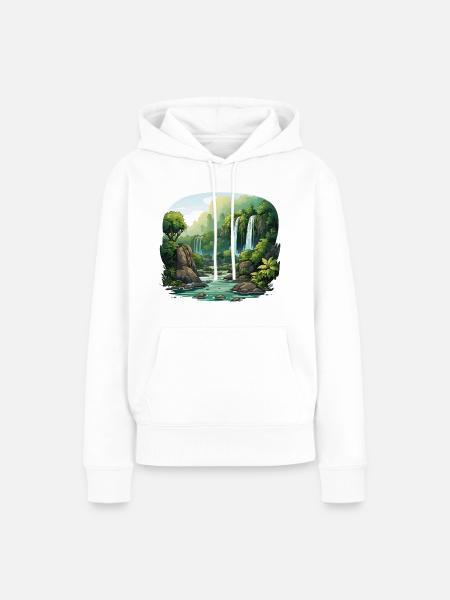 Verzaubernde Kaskaden - Frauen Premium Bio Hoodie - Weiß