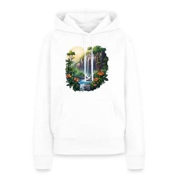 Chutes Mystiques - Sweat à capuche Premium bio Femme - blanc - Devant - Julia (174cm)