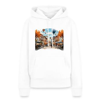 Spectacle festif - Sweat à capuche Premium bio Femme - blanc - Devant - Julia (174cm)