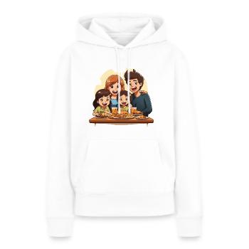 Table de l’Amour - Sweat à capuche Premium bio Femme - blanc - Devant - Julia (174cm)