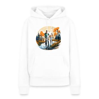 Pédales de l’unité - Sweat à capuche Premium bio Femme - blanc - Devant - Julia (174cm)