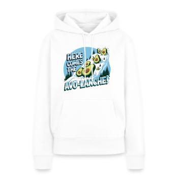 Here comes the Avo-Lanche - Sweat à capuche Premium bio Femme - blanc - Devant - Julia (174cm)