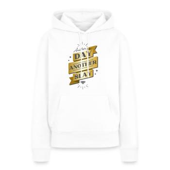 Un autre jour, une autre bannière de massacre - Sweat à capuche Premium bio Femme - blanc - Devant - Julia (174cm)