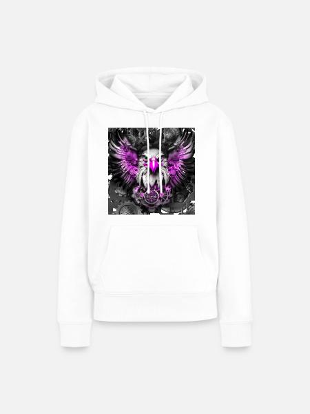 Steampunk Retro Style Greifvogel - Frauen Premium Bio Hoodie - Weiß