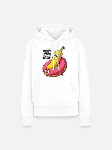 Banane Donut Beziehung Liebe machen Geschenk - Frauen Premium Bio Hoodie - Weiß