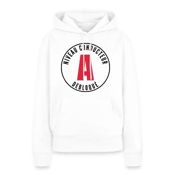 Jeune permis - Sweat à capuche Premium bio Femme - blanc - Devant - Julia (174cm)