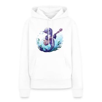 Mélodies de l’océan - Sweat à capuche Premium bio Femme - blanc - Devant - Julia (174cm)