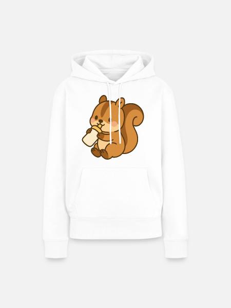 Fläschchen-Flauschehörnchen - Frauen Premium Bio Hoodie - Weiß