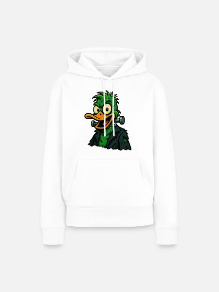 Frankenquack – Verrückte Halloween-Ente - Frauen Premium Bio Hoodie - Weiß