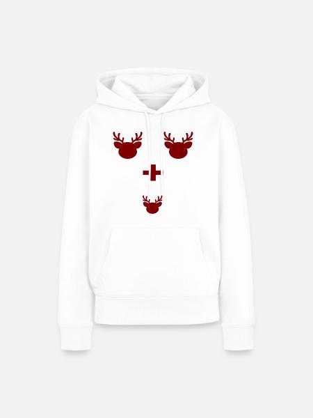BABY VERKÜNDEN WINTER RENTIERE - Frauen Premium Bio Hoodie - Weiß