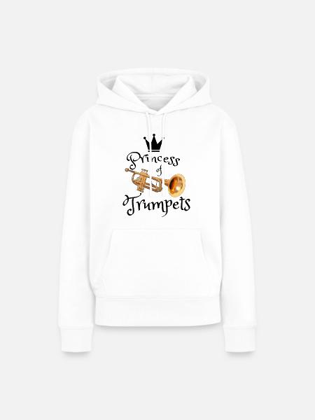 Goldene Trompete Krone - Frauen Premium Bio Hoodie - Weiß