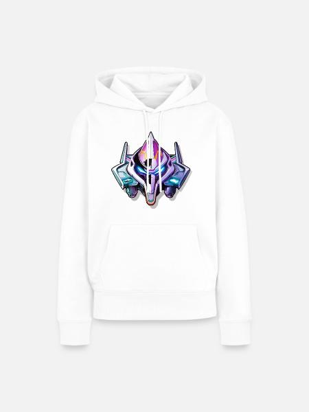 Neon Mech Kriegerhelm - Frauen Premium Bio Hoodie - Weiß