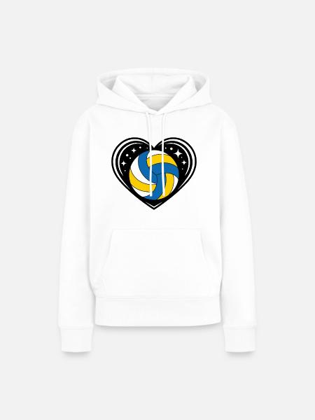 Volleyball Galaxy - Frauen Premium Bio Hoodie - Weiß