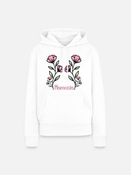 Mama-Blumen - Frauen Premium Bio Hoodie - Weiß