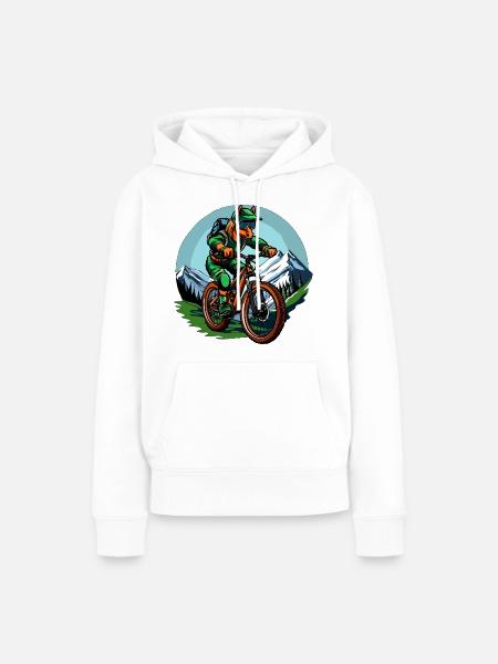 Ponys Mountainbiker / Bike Pony - Frauen Premium Bio Hoodie - Weiß