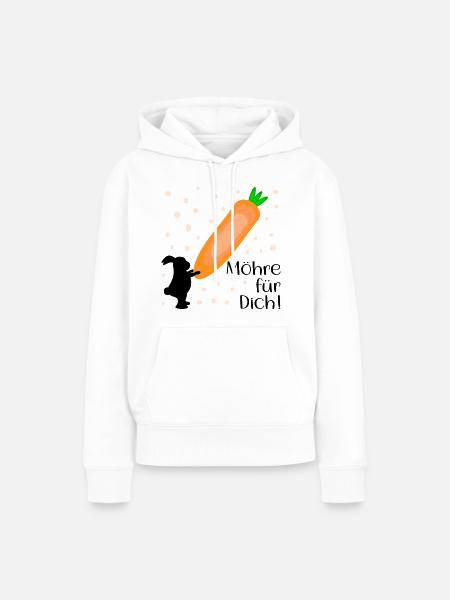 Karotte Möhre Osterhase - Frauen Premium Bio Hoodie - Weiß