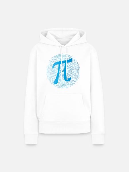 π (pi) in Data Spiral - Frauen Premium Bio Hoodie - Weiß