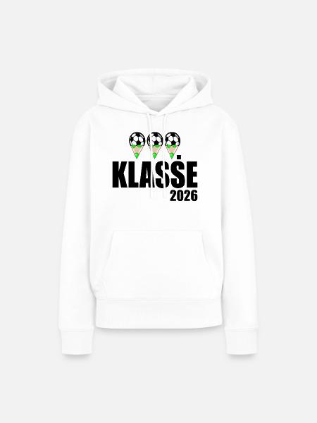 Fußball 3. Klasse 2026 - Frauen Premium Bio Hoodie - Weiß