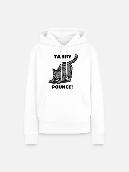 Tigerkatze Tabby springt Katzenjagd - Frauen Premium Bio Hoodie - Weiß