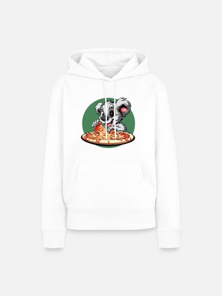 Pizza-Hund Cartoon: Käseabenteuer - Frauen Premium Bio Hoodie - Weiß