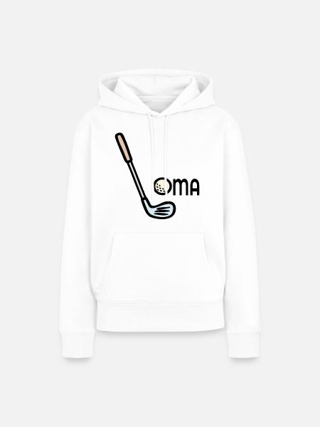 Golf Oma Golfschläger - Frauen Premium Bio Hoodie - Weiß
