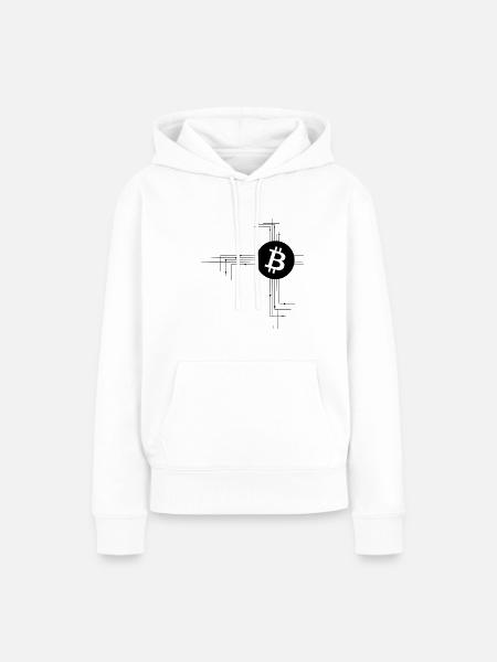 Bitcoin Netzwerk - Frauen Premium Bio Hoodie - Weiß