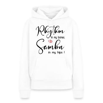 Danse rythmique de samba - Sweat à capuche Premium bio Femme - blanc - Devant - Julia (174cm)