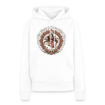Atme Balance Ein Zweifel Aus Bunt Yoga Boho - Frauen Premium Bio Hoodie - Weiß - Vorne - Julia (174cm)