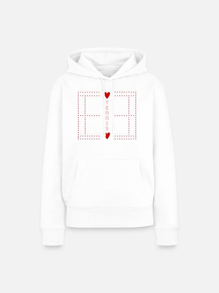 Tennisplatz - Frauen Premium Bio Hoodie - Weiß
