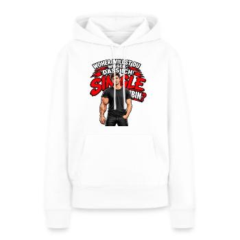 Ich bin Single – Starke Typografie - Frauen Premium Bio Hoodie - Weiß - Vorne - Julia (174cm)